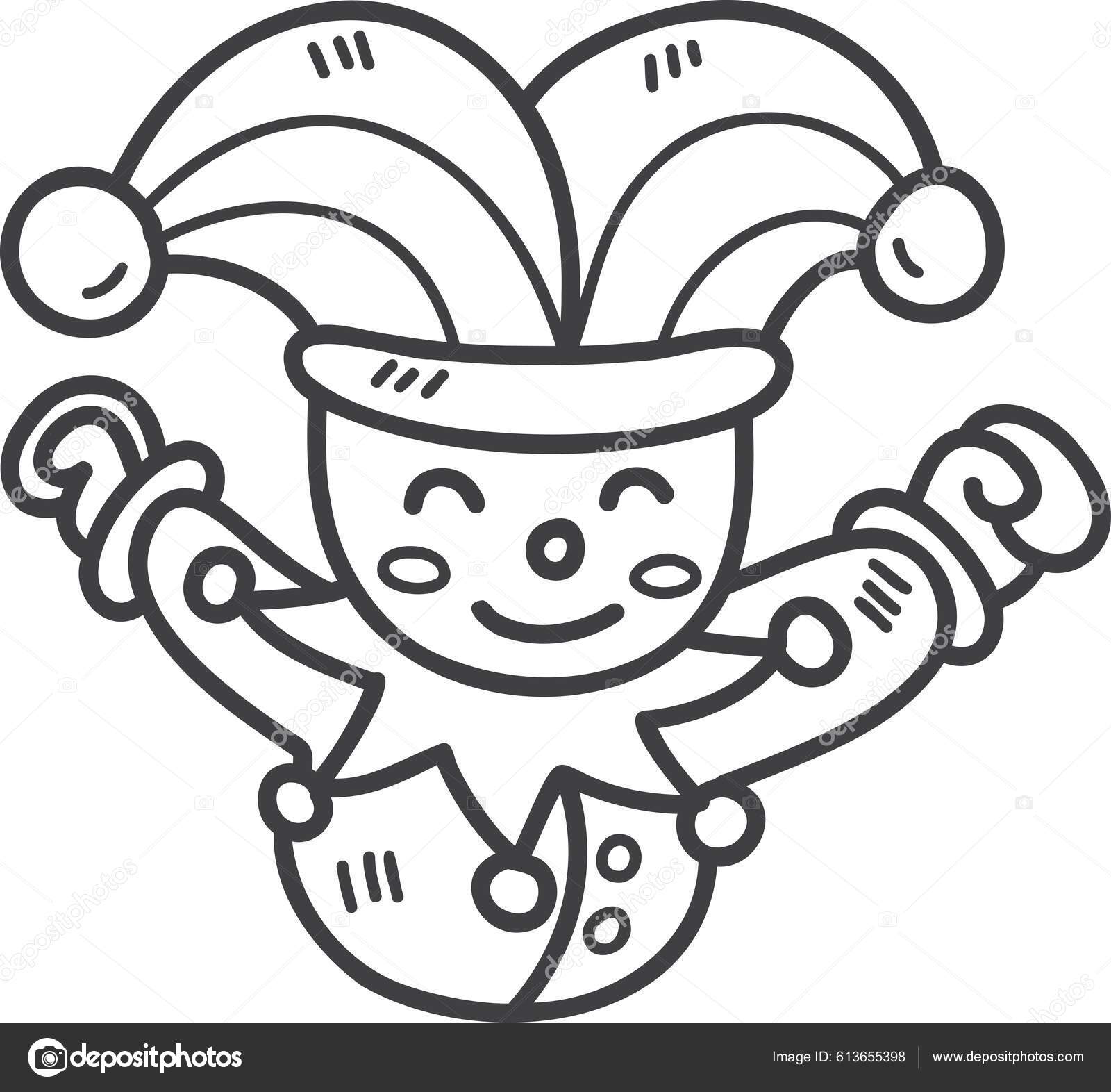 手描きかわいいピエロ人形イラストを背景に孤立 ストックベクター C Toonsteb