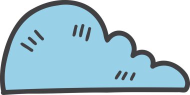 El çizimi sevimli bulutlar arka planda izole