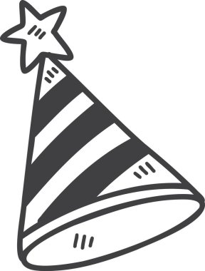Hand Drawn party hat illustration isolated on background