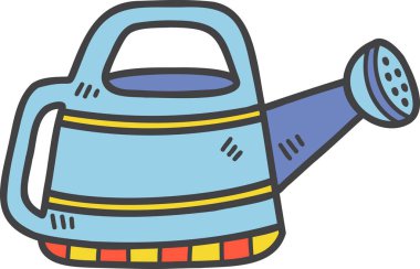 El çizimi tatlı sulama kabı çizimi arka planda izole