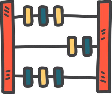 Arka planda izole edilmiş çocuk resimleri için el çizimi abaküs oyuncakları