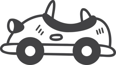 Arka planda izole edilmiş çocuk resimleri için el çizimi oyuncak araba