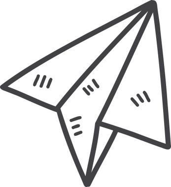 Arka planda izole edilmiş çocuk resimleri için el çizimi kağıt uçak