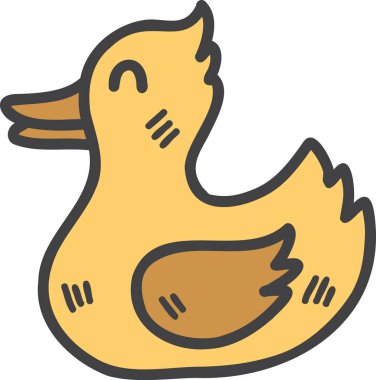 El çizimi şirin ördek resimleri arka planda izole edilmiş.