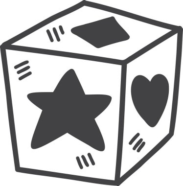 El çizimi sevimli zar çizimi arkaplanda izole