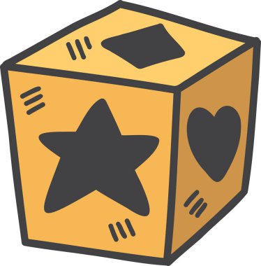 El çizimi sevimli zar çizimi arkaplanda izole