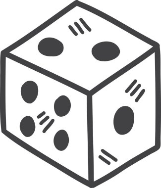 El çizimi sevimli zar çizimi arkaplanda izole