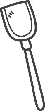 El çizimi sevimli kürek çizimi arka planda izole