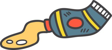 El yapımı sıkılmış akrilik boya tüpü arkaplanda izole edilmiş.