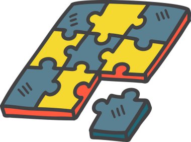 El yapımı yapboz çizimi arka planda izole edildi