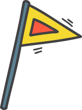 Hand Drawn cute flag illustration isolated on background