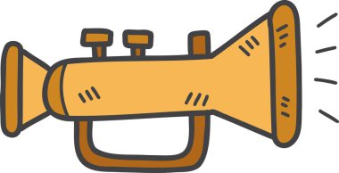 Hand Drawn trumpet illustration isolated on background