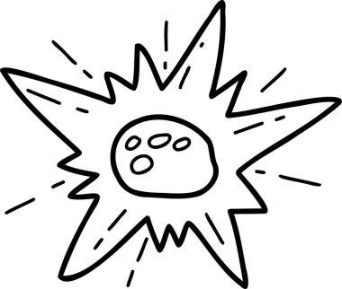 El çizimi parlayan meteor çizimi arka planda izole edildi