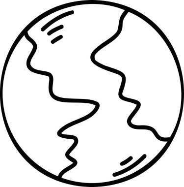 El Çizimi Gezegen çizimi arka planda izole