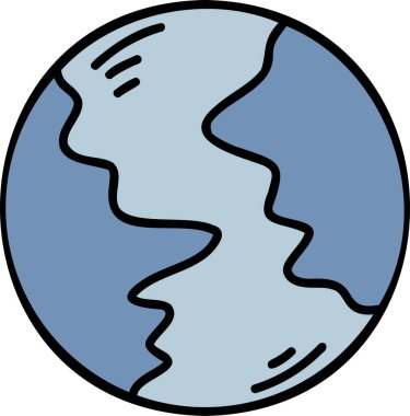 El Çizimi Gezegen çizimi arka planda izole