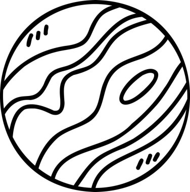 El Çizimi Gezegen çizimi arka planda izole