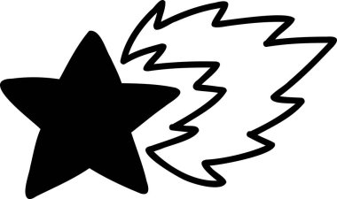 El çizimi sevimli meteor çizimi arka planda izole