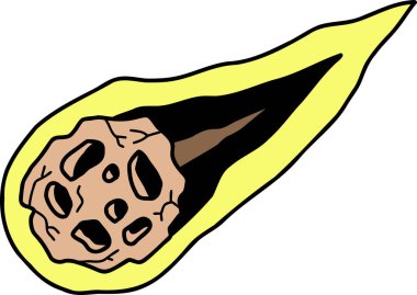 El çizimi meteor çizimi arka planda izole edildi