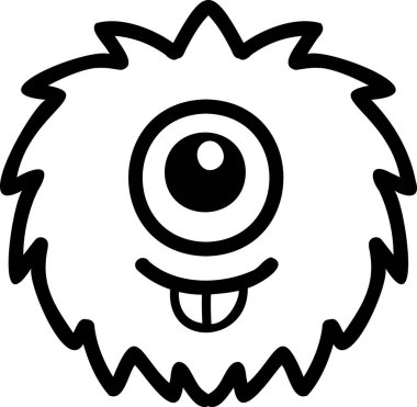 El çizimi şirin tek gözlü uzaylı çizimi arka planda izole edilmiş