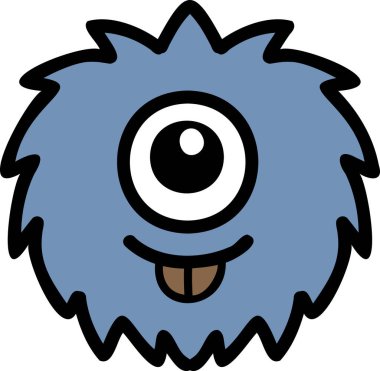 El çizimi şirin tek gözlü uzaylı çizimi arka planda izole edilmiş