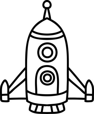 El yapımı roketler arka planda izole bir şekilde uzay çizimine uçuyor.