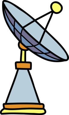 El çizimi uzay uydu çizimi arka planda izole edildi