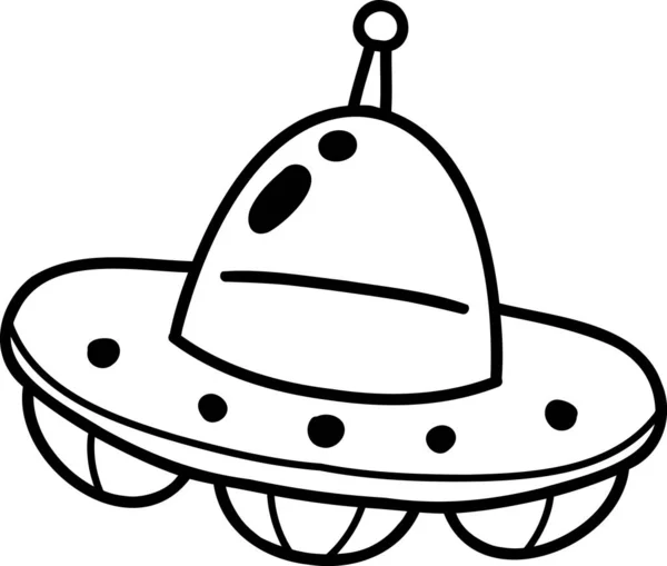 Hand Drawn Cute Ufo Illustration Isolated Background — Stock Vector