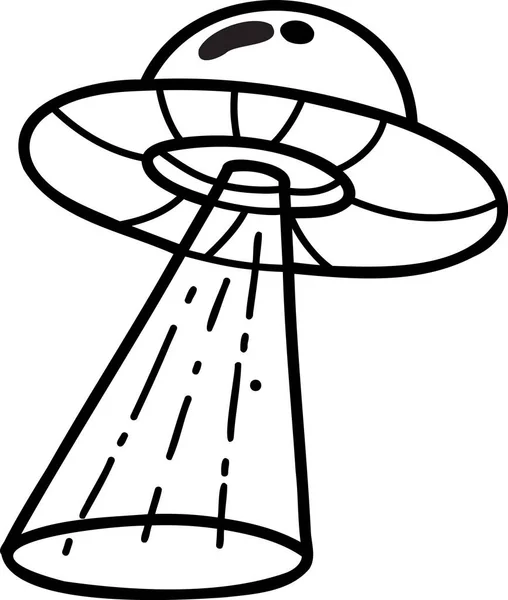 Mão Desenhado Bonito Ufo Ilustração Isolado Fundo —  Vetores de Stock