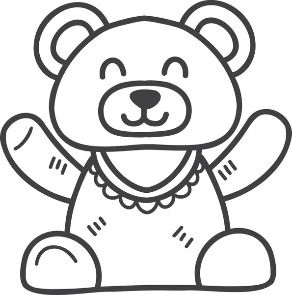 Oso Peluche Dibujado Mano Para Niños Ilustración Aislada Sobre Fondo — Archivo Imágenes Vectoriales