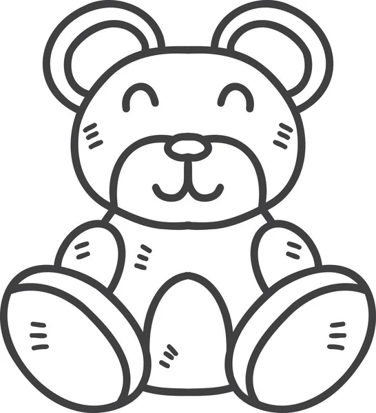 Handgezeichneter Teddybär Für Kinder Illustration Isoliert Auf Hintergrund — Stockvektor