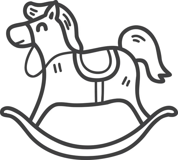 Hand Getrokken Pony Paard Pop Illustratie Geïsoleerd Achtergrond — Stockvector