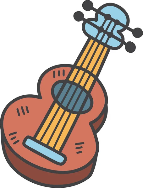 Hand Drawn Cute Guitar Illustration Isolated Background — Stock vektor