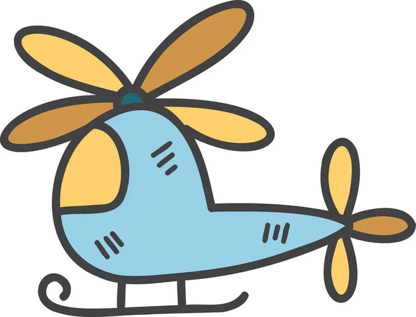 Helicóptero Brinquedo Desenhado Mão Para Crianças Ilustração Isolada Fundo —  Vetores de Stock