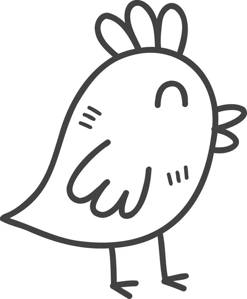 Ručně Kreslené Roztomilé Kuřátko Ilustrace Izolované Pozadí — Stockový vektor
