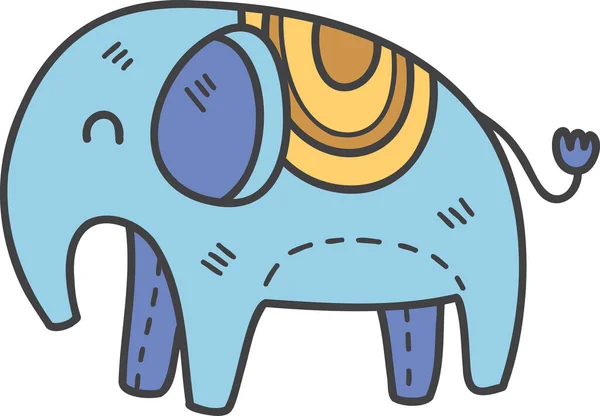 Gambar Tangan Boneka Bayi Gajah Ilustrasi Terisolasi Latar Belakang - Stok Vektor