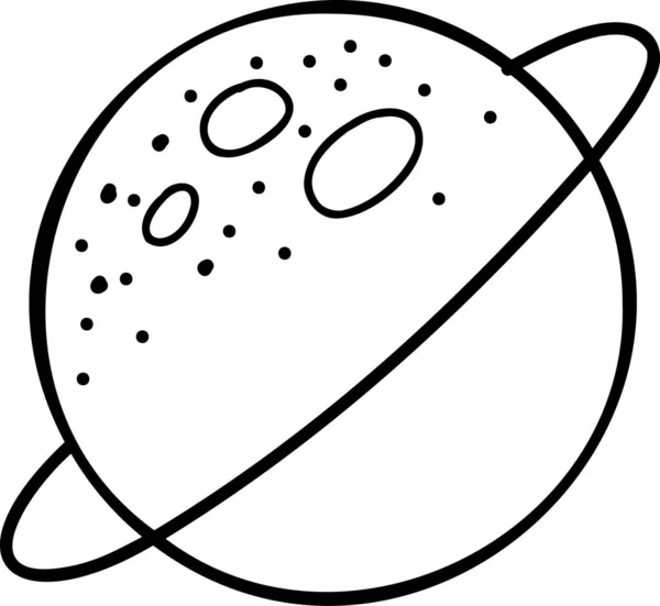 Hand Ritade Planeter Och Ringar Flytande Rymden Illustration Isolerad Bakgrunden — Stock vektor