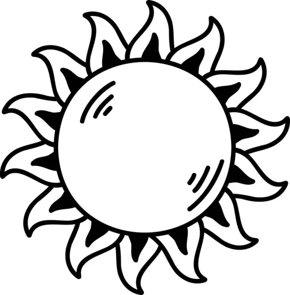 Mão Desenhado Sol Ilustração Isolado Fundo — Vetor de Stock