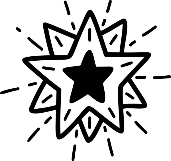 Dibujado Mano Las Estrellas Están Brillando Ilustración Aislada Fondo — Vector de stock