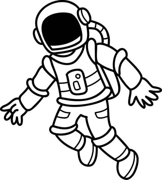 Hand Drawn Astronaut Floating Space Illustration Isolated Background — Stock Vector