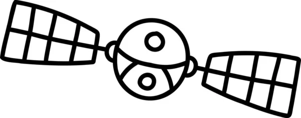 Hand Getekende Satellieten Zweven Ruimte Illustratie Geïsoleerd Achtergrond — Stockvector