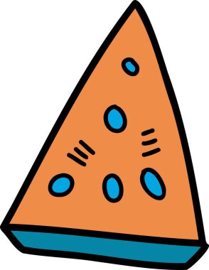 El çizimi dilimlenmiş karpuz çizimi arka planda izole