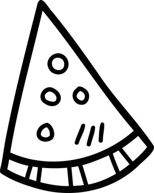 El çizimi dilimlenmiş karpuz çizimi arka planda izole