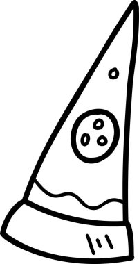 El yapımı dilimlenmiş pizza çizimi arka planda izole edilmiş.