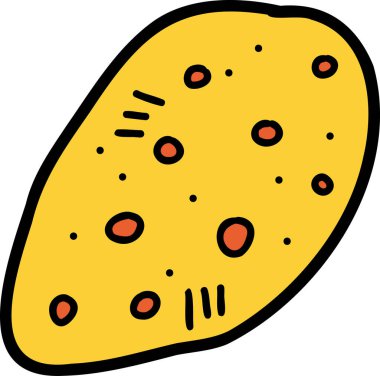 El çizimi patates çizimi arka planda izole