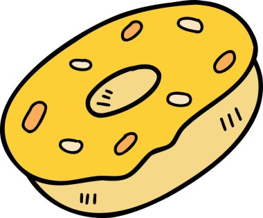 Hand Drawn yummy donuts illustration isolated on background