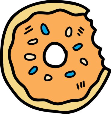 Hand Drawn yummy donuts illustration isolated on background