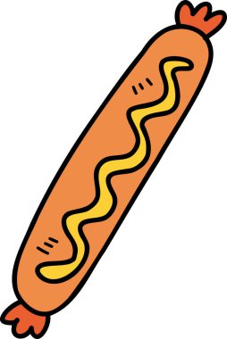 Hand Drawn delicious sausage illustration isolated on background