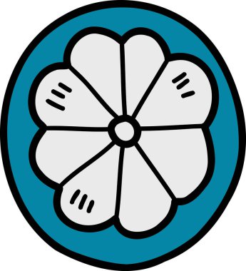 Arkaplanda izole edilmiş el çizimi mangosteen üstten görünüm