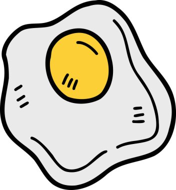 El yapımı sahanda yumurta çizimi arka planda izole edildi