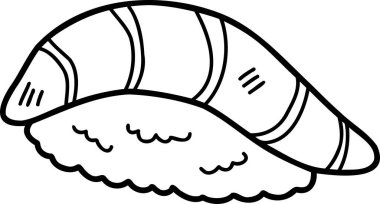 El yapımı Somon Suşi çizimi arka planda izole edildi